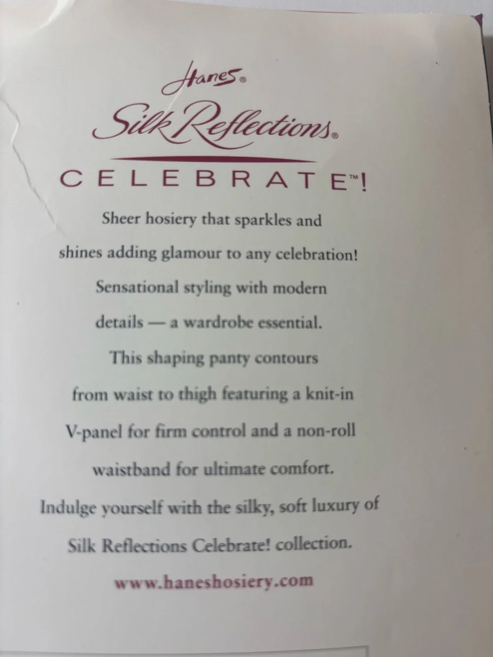 Vintage Hanes Silk Reflections Celebrate! Sparkle & Shine Effect Platinum Sz CD